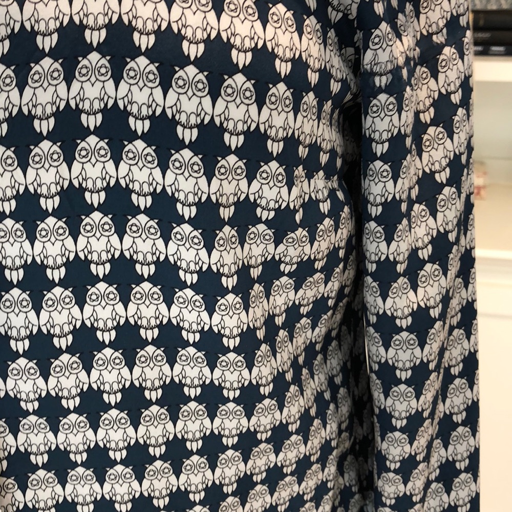 J Crew owl patterned blouse - Picture 2 of 2